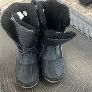Black Winter Boots with Fur Lining
